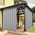 BONZER Wide Waterproof Outdoor Curtains for Patio Heavy Privacy Light Filtering Grommet Outside Curtains for Porch, Pergola, Gazebo, 1 Panel, 110W x 95L inch, Silver