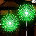 JJGoo Solar Firework Lights, 2 Pack 120 LEDs 2 Lighting Modes Solar Garden Lights Outdoor Waterproof for Yard Patio Walkway Pathway Party Wedding Christmas Decorative - Green