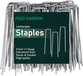 FEED GARDEN 4 Inch 25 Pack Galvanized Landscape Staples 11 Gauge Anti-Rust Garden Stakes Landscaping Fabric SOD Pins Yard Stakes for Weed Barrier Fabric