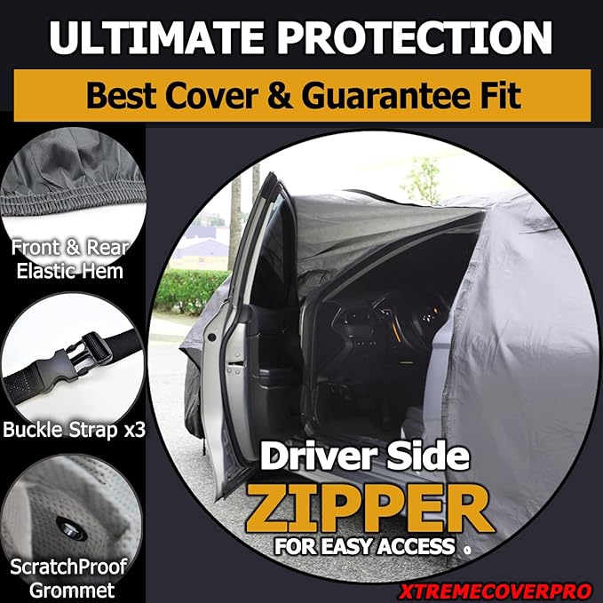 All Weather Waterproof car Cover Good for rain Snow uv Protection dust Small SUV Q3 X1 Blazer Encore Trailblazer Nitro Escape CR-V Patriot SELTOS Gray