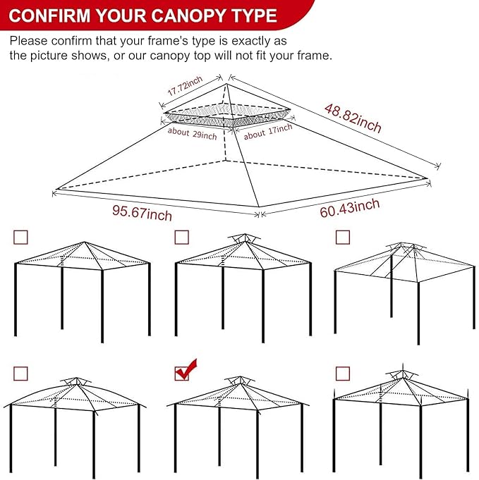 Eurmax USA High Performance Grill Gazebo Canopy Replacement Cover 5x8 BBQ Shelter Top(Lemon Green)
