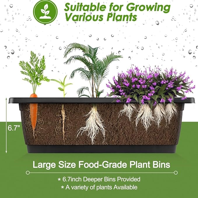 SEJOV 2 Pack Vertical Raised Garden Bed, 5 Tiers Elevated Planter Box for Herbs Vegetables Flowers, Graden Vertical Planter with Drainage System for Patio Balcony Garden Outdoor Indoor Plants, Black