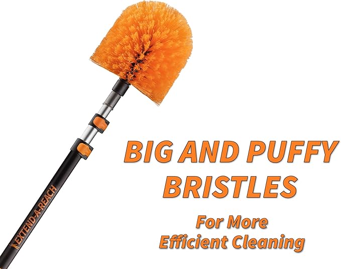 20 Feet High Reach Ceiling Dusters Set with 4-12 ft Extension Pole for Cleaning // Extendable Telescoping Long Reach Cobweb & Feather Dusters for High Ceiling // Extendable Ceiling Fan Blade Cleaner