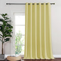 NICETOWN Room Divider Curtain 132 Inches Long, Wide Blackout Sliding Door Curtain for Bedroom, Room Darkening Privacy Window Curtain for Patio Door (1 Panel Set, Paler Yellow, 80 x 132 Inch)