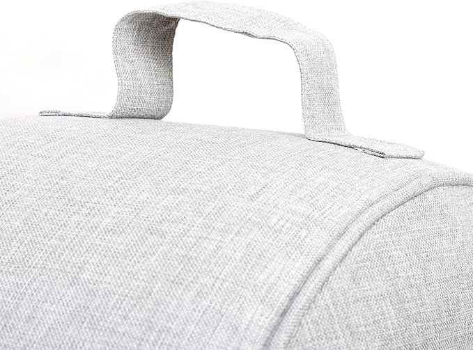 QILLOWAY Indoor/Outdoor Inflatable Stool,Round Ottoman,All Weather Foot Rest for Camping or Home,Silver/Grey