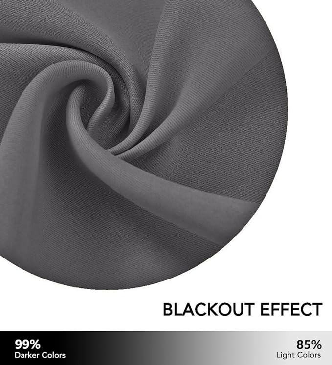 NICETOWN Curtain for Living Room 108 inch Length Public Divider, Rust-Proof Grommet Blackout Thermal Insulated Privacy Drape for Bedroom, Patio/Porch, Grey, 84" Wide, Sold by 1 Panel