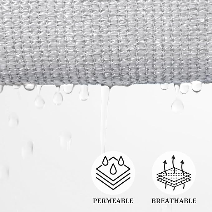 Shade&Beyond Triangle Sun Shade Sail 16'X16'X16' Permeable Canopy Light Grey for Patio Garden Yard Deck Pergola (We Make Custom Size)