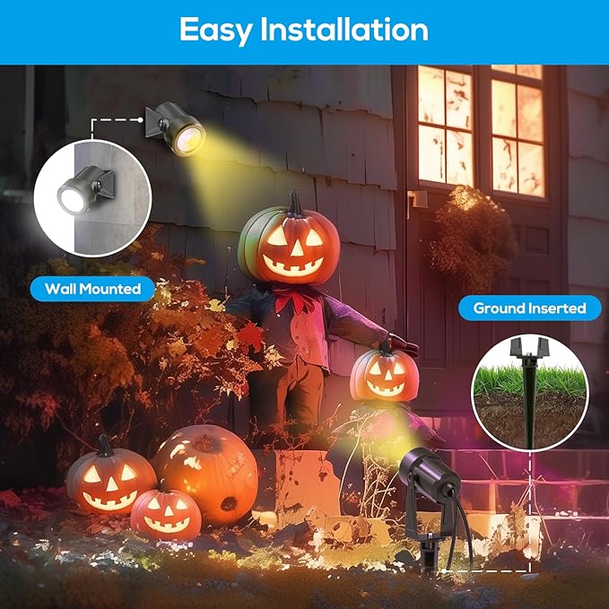 ZYAN Low Voltage Landscape Lights LED Landscape Lighting with Sensor, IP65 Waterproof Outdoor Spotlights for Yard Garden, Plant Tree Spoltights Dimmable with Timer, Auto ON/Off (2 Pack)