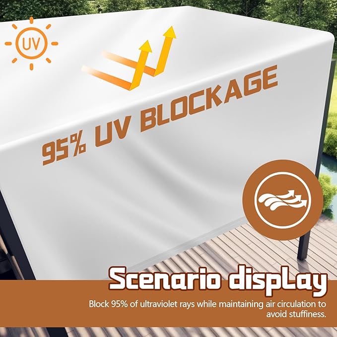 Universal Pergola Replacement Canopy Outdoor Canopy Shade Cover Waterproof Shade Top Cover for Outdoor Patio Porch Backyard(16 x 10 ft,Beige)