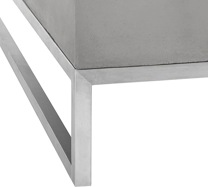 SAFAVIEH Outdoor Collection Eartha Modern Dark Grey Concrete Coffee Table (Fully Assembled)