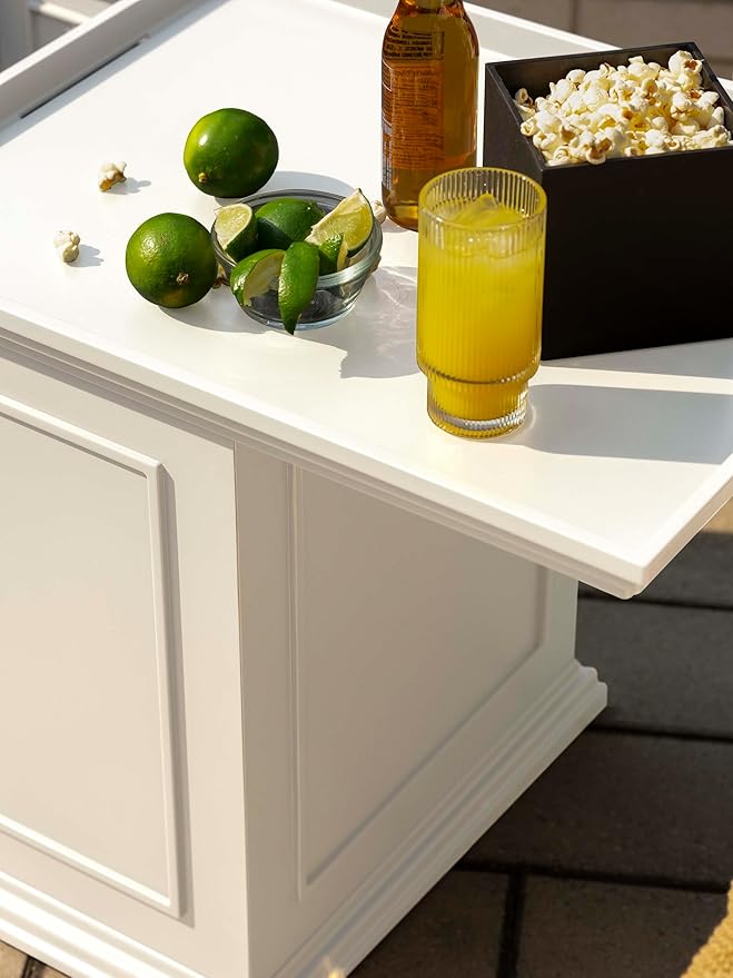 Veradek Brixton Tray Table - 2-in-1 Outdoor Side Table with Storage and Tray for Patio/Porch | Durable All-Weather Resistant | Classic & Functional
