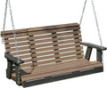 Poly Lumber Wood 4FT Porch Swing Amish Craftsmandship Made in USA HDPE with No wood fibers and 1000 lbs Limit. Stainless Steel Hardware.Signature Rollback design for Patio Outdoor Backyard Garden Park