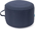 QILLOWAY Indoor/Outdoor Inflatable Stool,Round Ottoman,All Weather Foot Rest for Camping or Home,All Navy