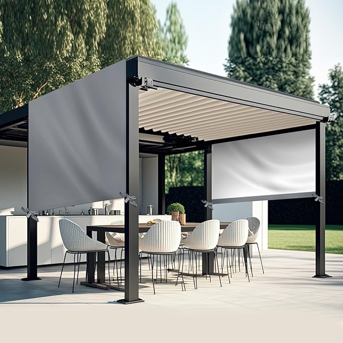 Universal Pergola Replacement Canopy Outdoor Canopy Shade Cover Waterproof Shade Top Cover for Outdoor Patio Porch Backyard(16 x 8 ft,Gray)