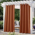 NICETOWN Patio Outdoor Waterproof Curtain, Rustproof Grommet Thermal Insulated Blackout Outdoor Drape Privacy Blinds for Porch/Yard, Mecca Red, 1 Panel, W52 x L120