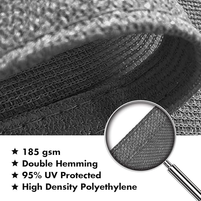 KANAGAWA 10'X16' Dark Gray Custom Size Sun Shade Sail Rectangle UV Block Canopy Cover for Patio Backyard Lawn Garden Outdoor (Customized Available)