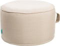 QILLOWAY Indoor/Outdoor Inflatable Stool,Round Ottoman,All Weather Foot Rest for Camping or Home,Beige/Sand/Camel