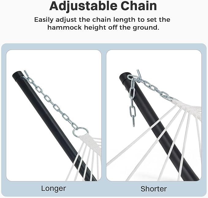 SUPERJARE Curved-Bar Hammock with Stand, 2 Person Heavy Duty Hammock Frame, Detachable Pillow & Portable Carrying Bag, Perfect for Outdoor & Indoor, Peacock Blue