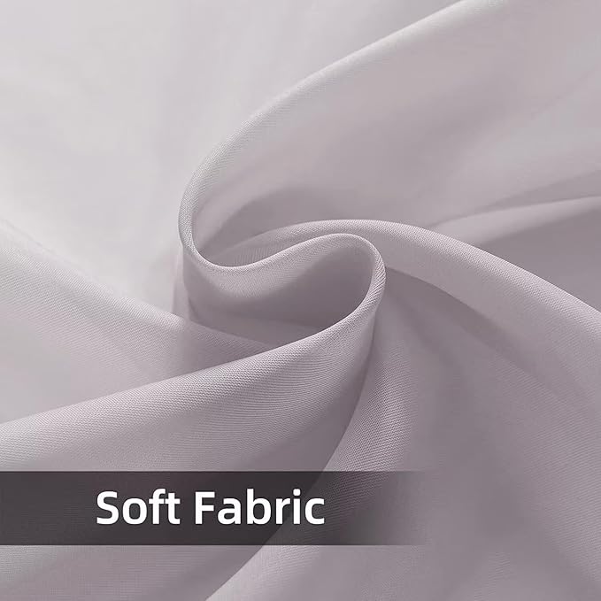SpaceDresser Waterproof Outdoor Sheer Curtains for Patio - 4 Panels Rod Pocket Indoor Voile Sheer Curtain for Living Room,52W x 120L inch,Silver Grey