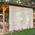 SpaceDresser Waterproof Outdoor Sheer Curtains for Patio - 2 Panels Rod Pocket Indoor Voile Sheer Curtain for Living Room,100W x 84L inch, Ivory