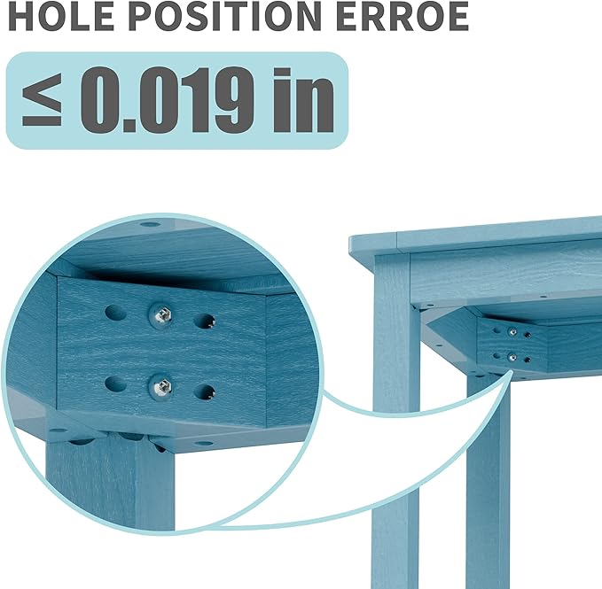 YEFU Outdoor Side Tables Set of 2, 18INCH, Look Like Real Wood Adirondack Table, Oversized Square Patio End Table Weather Resistant for Porch, Outside, Garden, Yard (Blue)