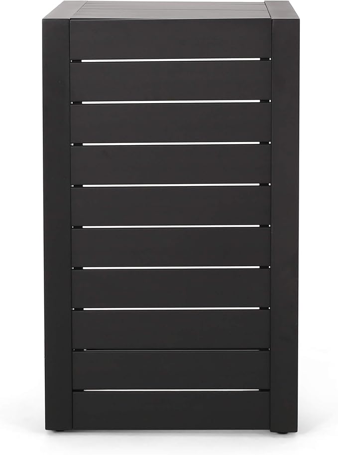 Christopher Knight Home Jesse Coral Outdoor Modern Aluminum C-Shaped End Table, Matte Black