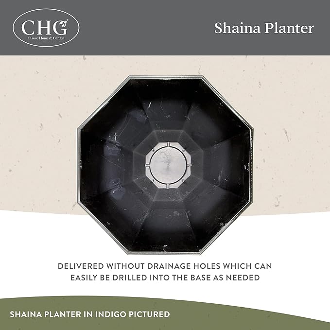 Classic Home and Garden Shaina Planting Pots - Lightweight Indoor & Outdoor Plant Pots - UV-Resistant Resin Flower Pots - Pot Planters for Flowers & Herbs (15” Weathered Copper)