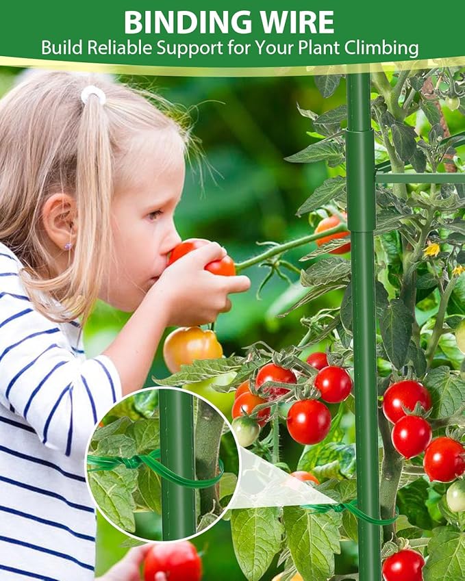 3 Pack Tomato Cages for Garden, 51in*13in Adjustable Tomatoes Plant Stakes Support Cages Trellis, Garden Trellis for Vegetable Flowers Fruits Climbing Plants- 20 Binding Wires Included