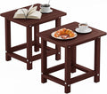 YEFU Outdoor Side Table for Patio: 16" HIPS Weather - Resistant Adirondack Tables Set of 2 - Small Square End Table for Backyard Living Room Bedroom - Indoor Outdoor Durable Table Coffee
