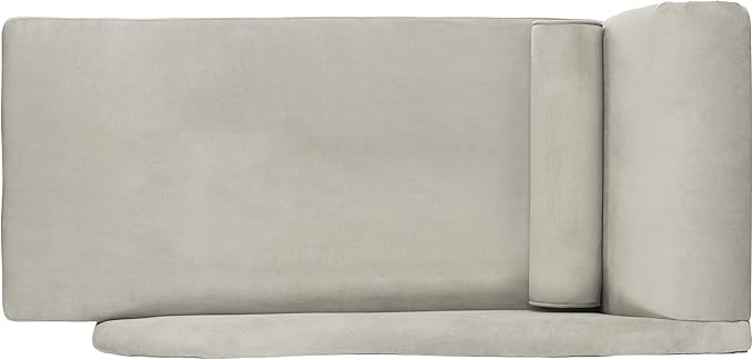 Safavieh Home Collection Caiden Grey Velvet Chaise with Pillow