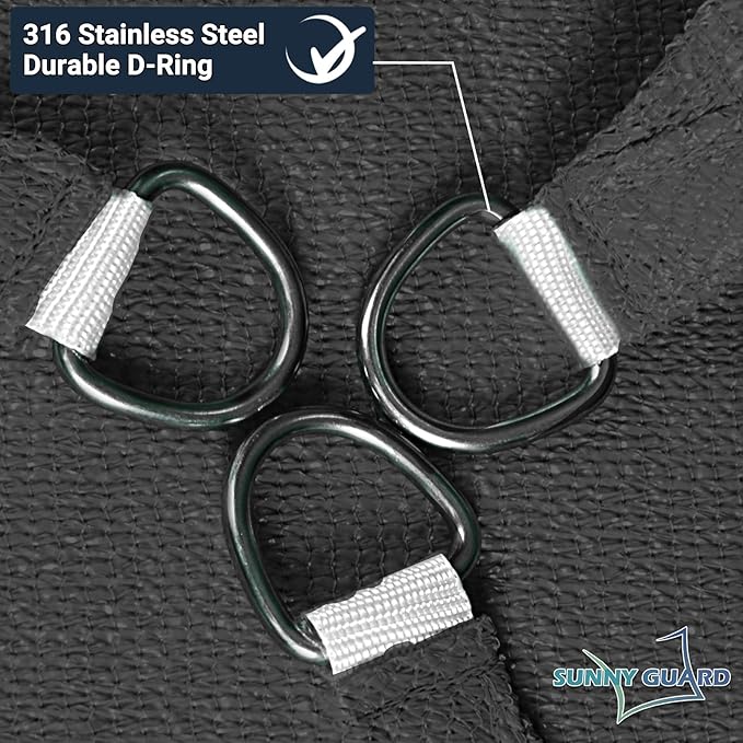 SUNNY GUARD Custom Size 13'x14' Rectangle Graphite Grey UV Block Sunshade for Backyard Yard Deck Patio Garden Outdoor Activities and Facility(Customized)
