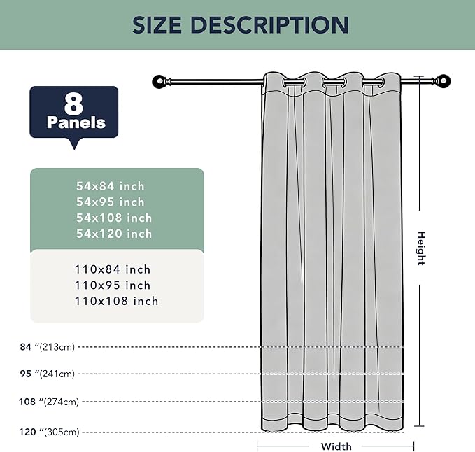 White Outdoor Curtains for Patio Waterproof - 8 Panels Privacy Weatherproof Outside Curtains with Grommets for Pergola, Gazebo, Porch, Cabana, Balcony, 54 x 95 Inch