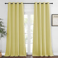 NICETOWN Blackout 108 inch Curtains for Sliding Glass Door, Grommet Thermal Insulated Room Darkening Window Treatment Sound Reducing Drapes for Room Divider, 1 Panel, W52 x L108, Paler Yellow
