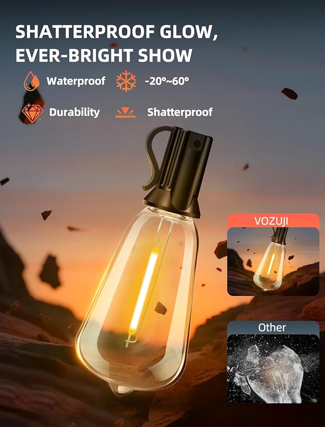 Outdoor Patio String Lights: 200Ft 60M Outside Waterproof Light - Remote Dimmable ST38 Shatterproof Bulb Connectable Hanging Outdoor Electric Lighting - Backyard Yard Gazebo Porch Party
