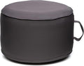 QILLOWAY Indoor/Outdoor Inflatable Stool,Round Ottoman,All Weather Foot Rest for Camping or Home,Dark Grey