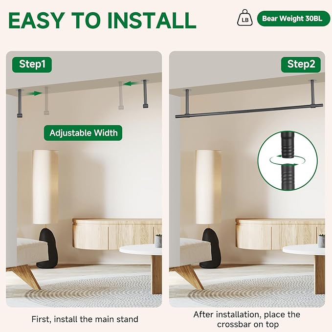 2 pcs Hanging Planters Rod – Plant Hanger Indoor for Window Ceiling, Hanging Plant Shelf for Wall Planter House Plants, Plant Shelves Metal Holder Bar 47.5In (Pots, Plants, Chains not Included)