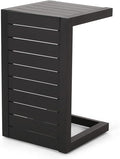 Christopher Knight Home Jesse Coral Outdoor Modern Aluminum C-Shaped End Table, Matte Black
