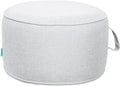 QILLOWAY Indoor/Outdoor Inflatable Stool,Round Ottoman,All Weather Foot Rest for Camping or Home,Silver/Grey