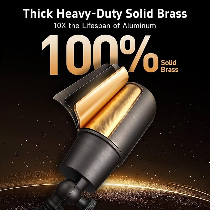 Gardenreet LED Spot Light Outdoor - Die-Cast Brass 12V Uplighting Waterproof, Low Voltage Landscape Lights Metal, Bronze for Fence Fountain with Bright White MR16 Replaceable Bulbs (12 Pack)