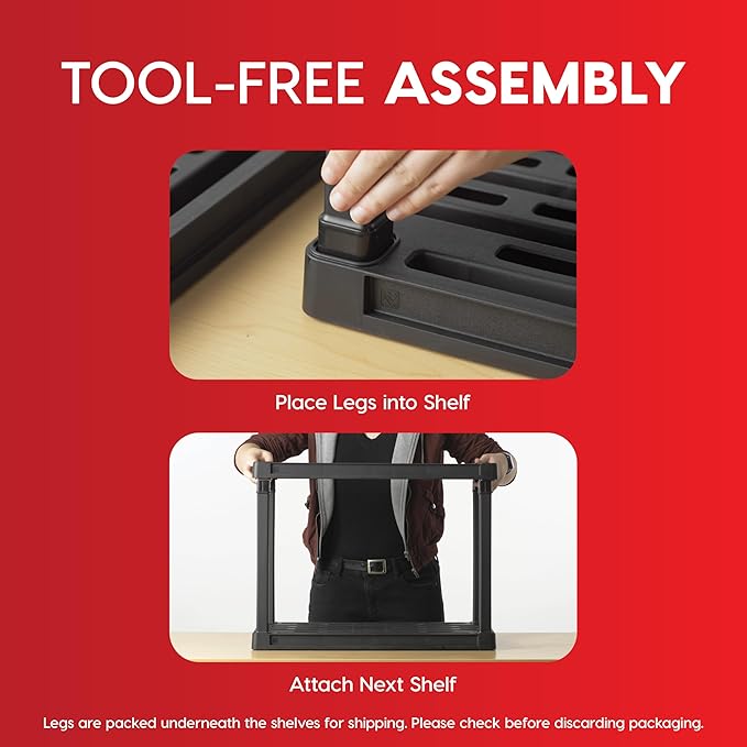 IRIS USA 3-Shelf Heavy Duty Plastic Storage Shelves, 450lb Capacity, 38" H x 36" W x 18" D, Large Modular Shelving Unit Storage Organizer for Garage, Home, Warehouse & Gym, Storage Rack - Black