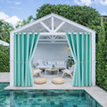 DIVA EN CAMINO DEC Outdoor Patio Curtain Waterproof Darkening Thermal Insulated Indoor Curtains for Bedroom, Porch, Living Room, Pergola, Cabana, W84 x L108, Teal Blue, Set of 2 Panels