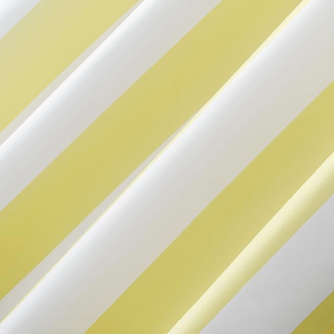 Sun Zero Valencia 2-Pack Cabana Stripe Indoor/Outdoor UV Protectant Energy Efficient Grommet Curtain Panel Pair, Yellow, 54" x 108