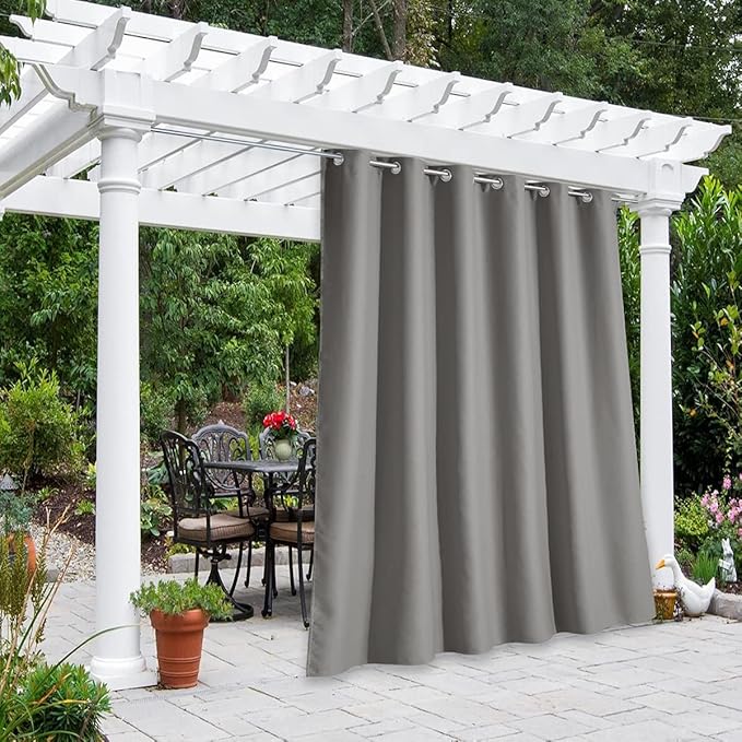 NICETOWN Bedroom Curtain Light Blocking, Grommet Blackout Thermal Insulated Balance Temperature Outdoor/Indoor Drape for Living Room/Patio, Slate Grey, 1 Panel, W84 by L108