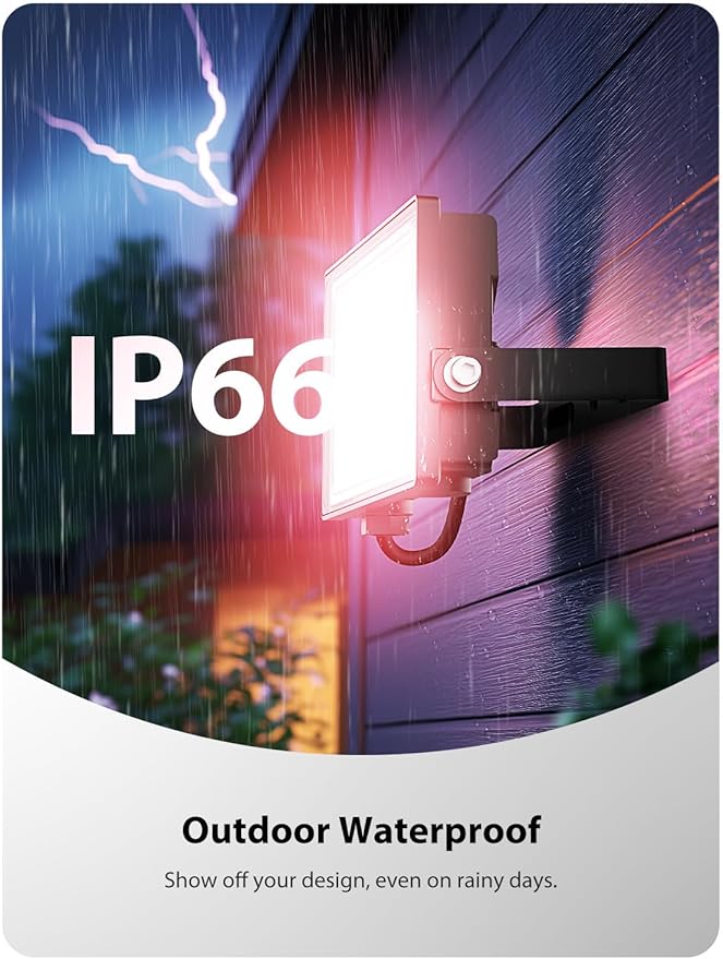 Onforu 2 Pack RGBW LED Flood Light 800W Equivalent, 100W Color Changing Floodlight with 44 Keys Remote, 2700K Warm White IP66 Waterproof Spot Lights Outdoor, Uplights for Stage, Party