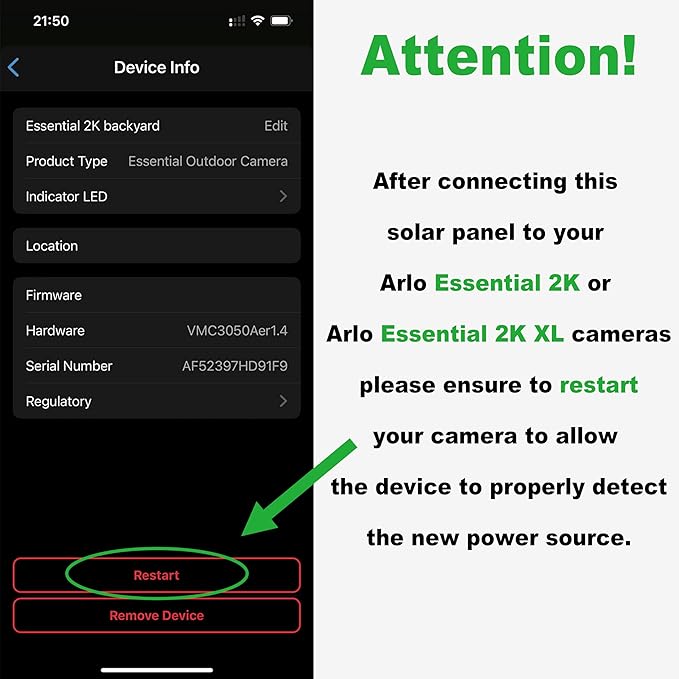 Solar Panel for Arlo Essential/XL Spotlight Cam (1st Gen), Essential 2K/2K XL (2nd Gen，3rd Gen), with 13FT Micro USB & Type-C Cables, 360° Adjustable Aluminum Mount, 2 Pack