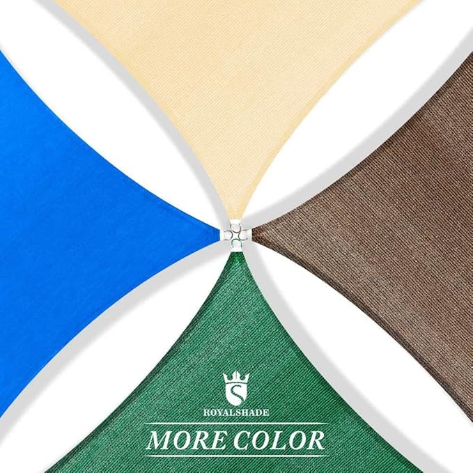 Royal Shade 16' x 20' White Rectangle Sun Shade Sail Canopy Outdoor Patio Fabric Screen Awning RTAPR1620 - UPF50+ 95% UV Blockage, Heavy Duty, Water & Air Permeable (We Make Custom Size)