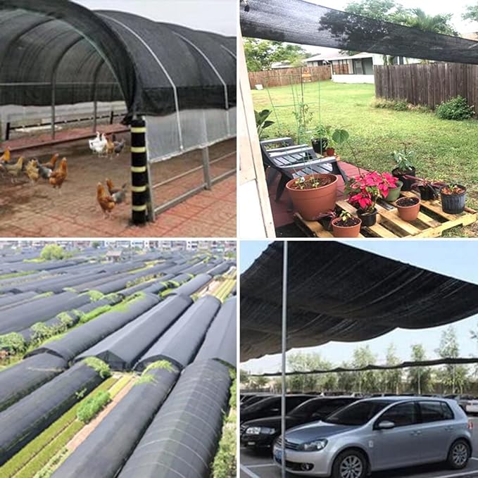 QLOFEI 4x8 FT Shade Cloth with Grommets, 90% Sun Shades Outdoor Patio Mesh Tarp, Easier to Hang Sunblock Neting Cover -for Garden Greenhouse Pergola Lawn Kennel Chicken Coop