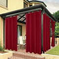 BONZER Waterproof Outdoor Curtains for Patio Porch Pergola Cabana Light Filtering Privacy Grommet Indoor Curtain Panels for Bedroom Living Room, 1 Panel, 84W x 84L inch, Red