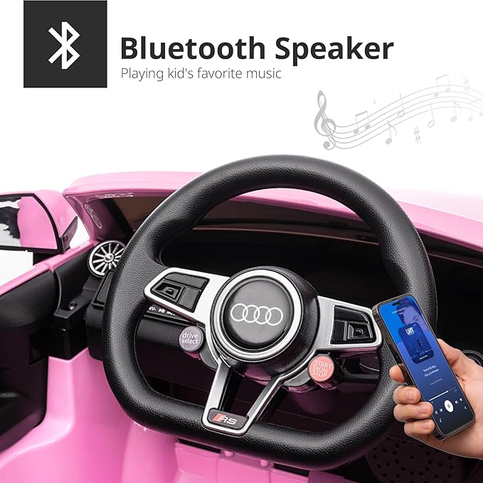 Electric Car for Kids, Licensed Audi 6V Kids Ride on Car Toy for Toddlers with Remote - Pink