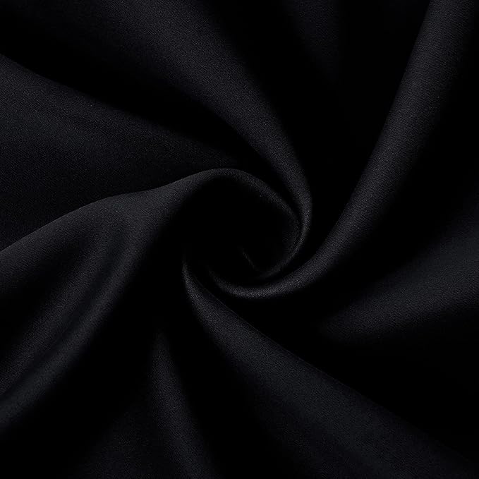 Waterproof Outdoor Curtain W105 x L84 - Grommet Top Sunlight Blocking Window Treatment Drapes Blackout Curtains for Home Bedroom Living Room Outdoor Patio Porch Pergola Cabana Gazebo (Black, 2 Panels)